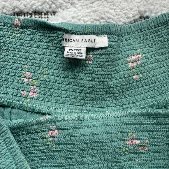 American Eagle Green Flower Shorts | Sz M - Picture 5 of 5